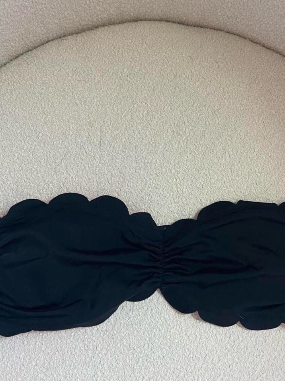 PINK Victoria's Secret Black Scallop Bandeau Bikini Top